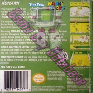 Tiny Toon Adventures Wacky Sports USA Back of the box