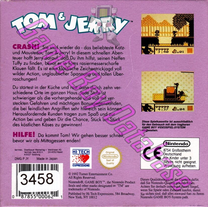 Tom & Jerry FRG Back of the box