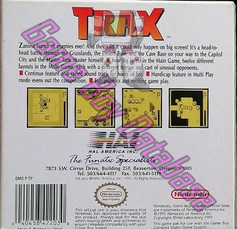 Trax USA Back of the box