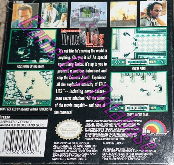 True Lies USA Back of the box