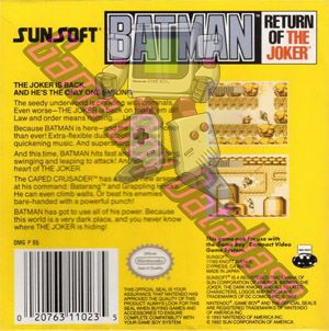 Batman Return of the Joker USA Back of the box