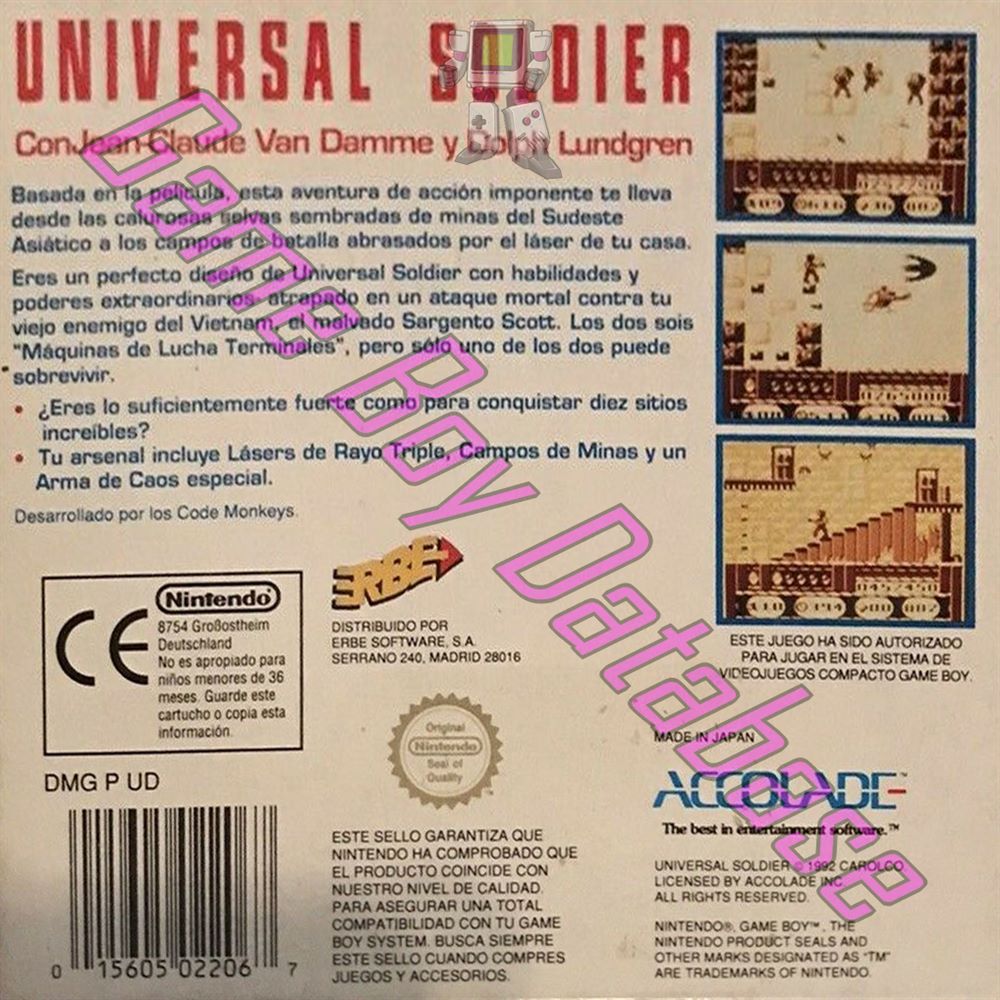 Universal Soldier ESP Back of the box