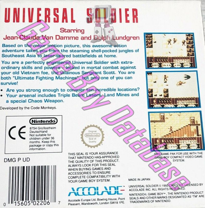 Universal Soldier UKV Back of the box