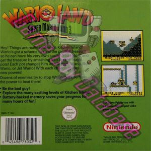 Wario Land: Super Mario Land 3 AUS Back of the box