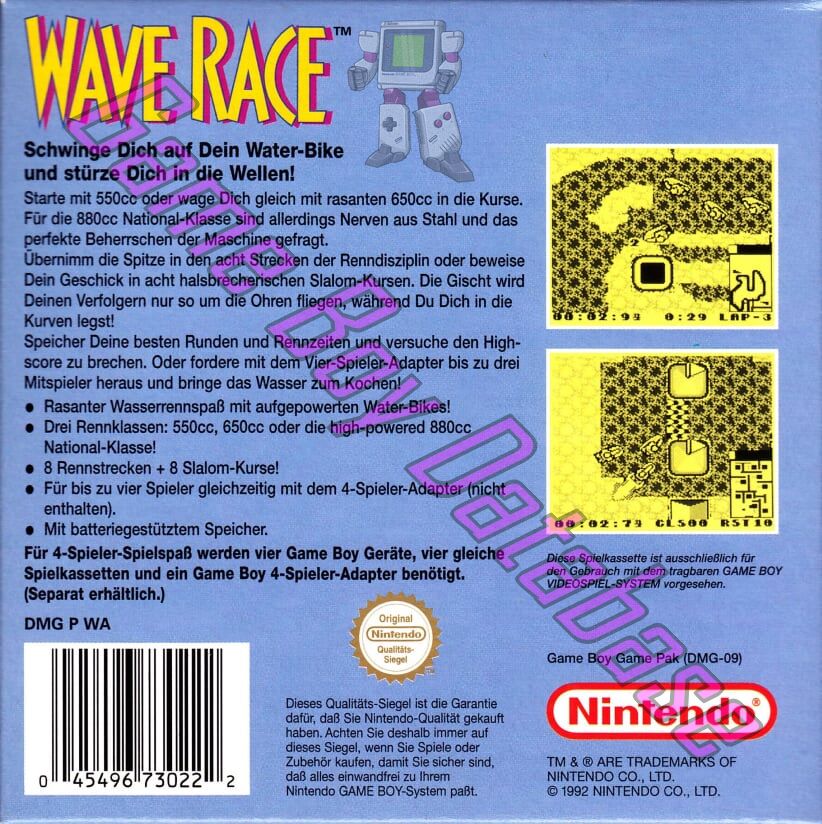 Wave Race NNOE Back of the box