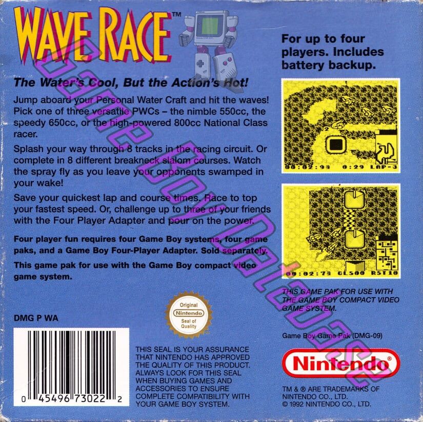 Wave Race NUKV Back of the box