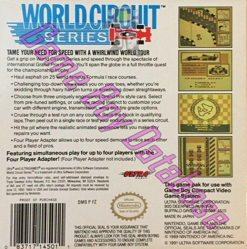 World Circuit Series USA Back of the box