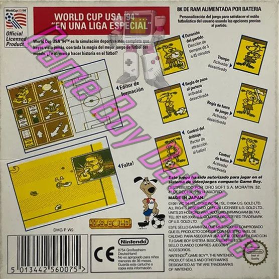 World Cup USA 94 ESP Back of the box