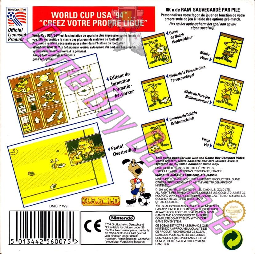 World Cup USA 94 FAH Back of the box