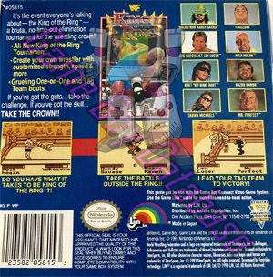 WWF King of the Ring USA Back of the box