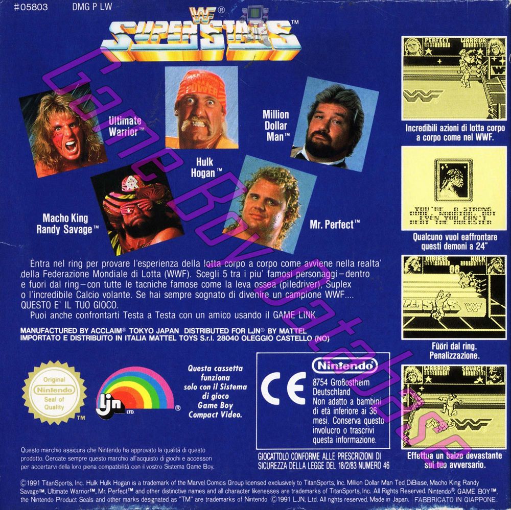 WWF Superstars ITA Back of the box