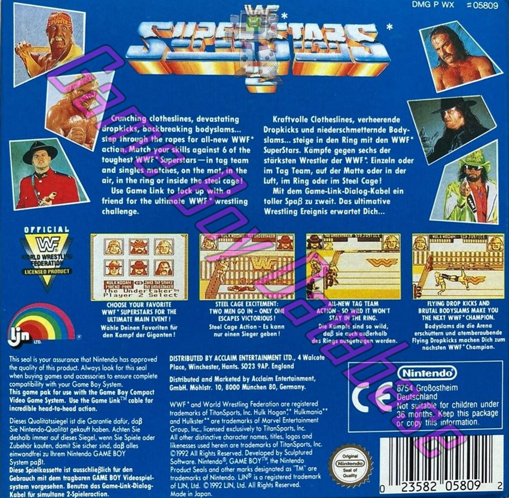 WWF Superstars 2 NOE Back of the box