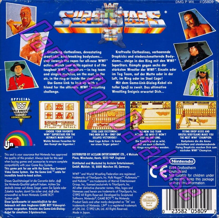 WWF Superstars 2 UKV Back of the box