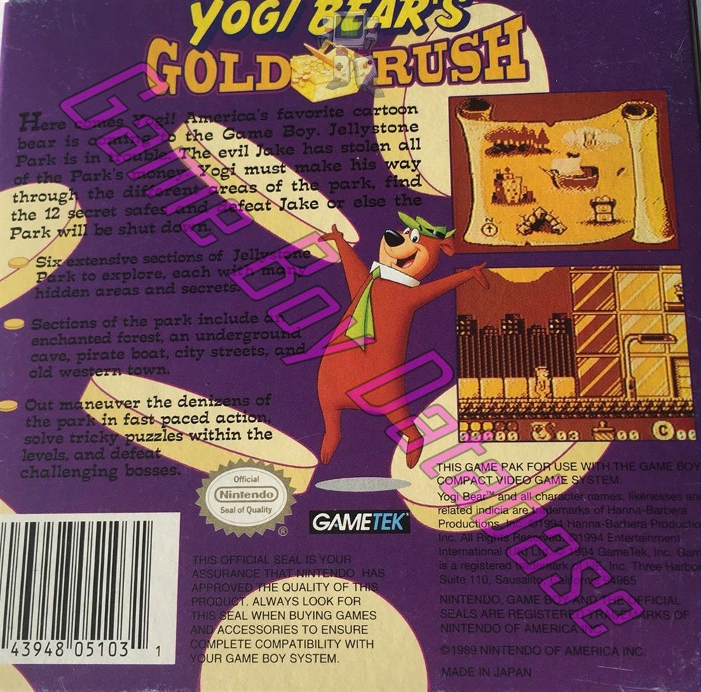 Yogi Bear's Gold Rush USA-1 Back of the box