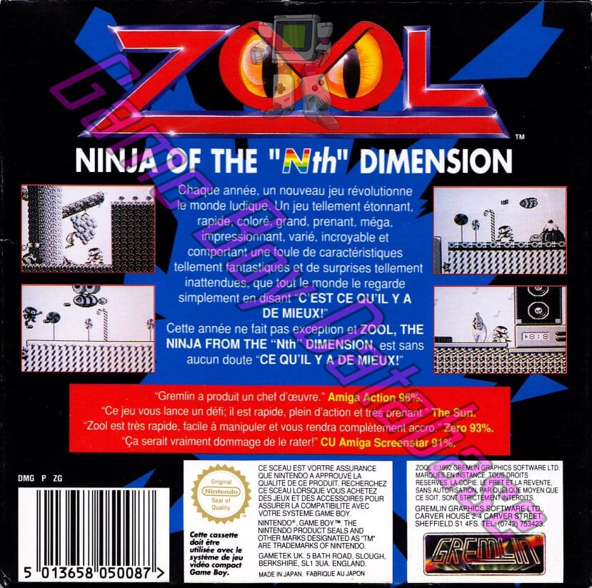 Zool FAH-1 Back of the box