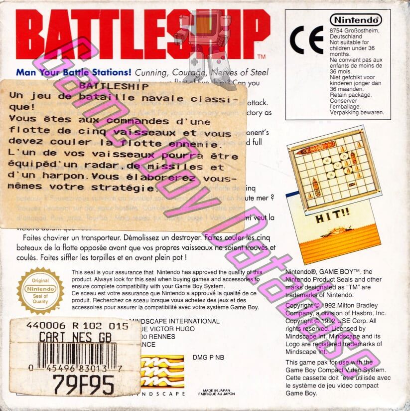 Battleship FAH Back of the box