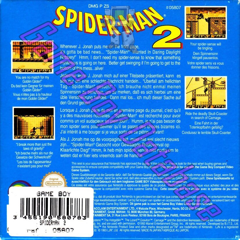 Spider-Man 2 FAH Back of the box