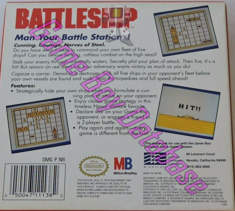 Battleship USA Back of the box