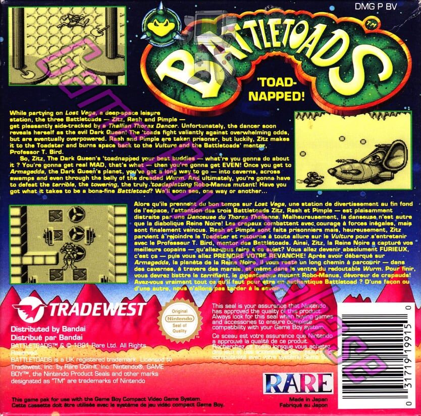 Battletoads FAH Back of the box