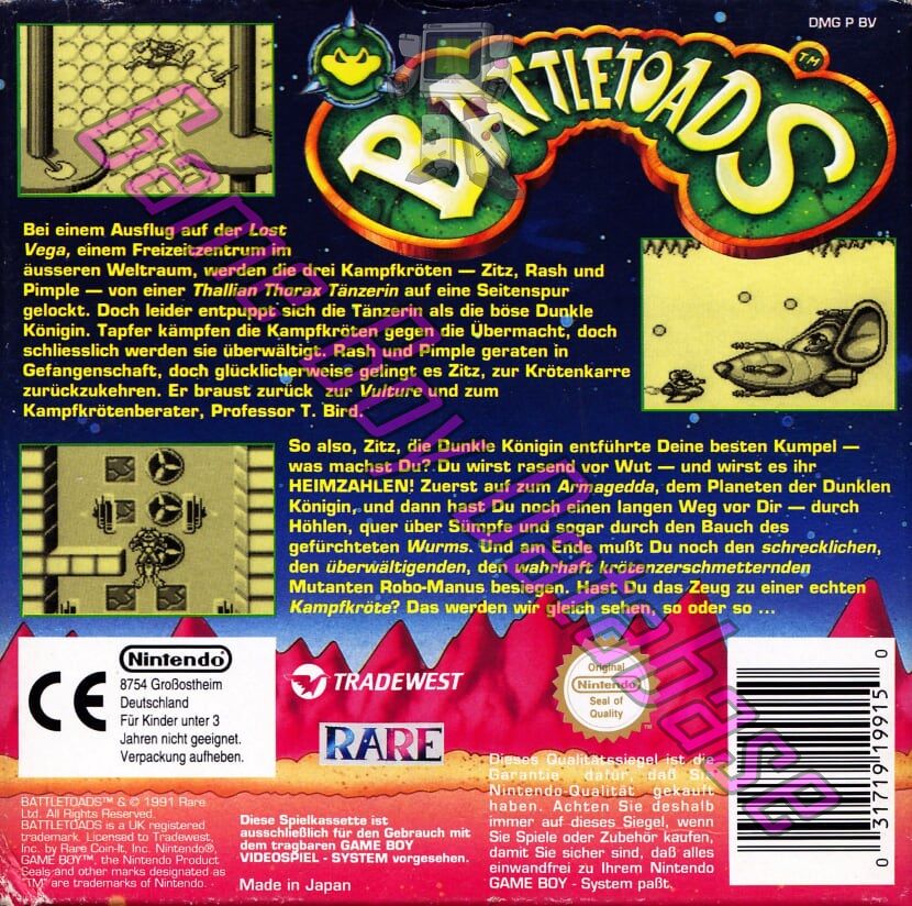 Battletoads FRG Back of the box