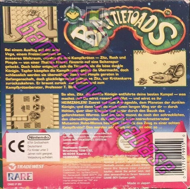 Battletoads NOE Back of the box