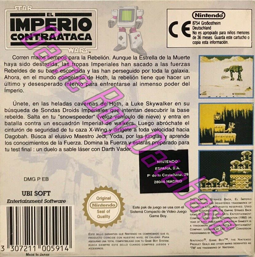 Star Wars el Imperio Contraataca ESP Back of the box