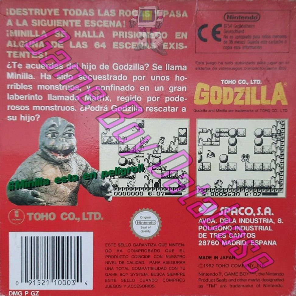 Godzilla ESP Back of the box