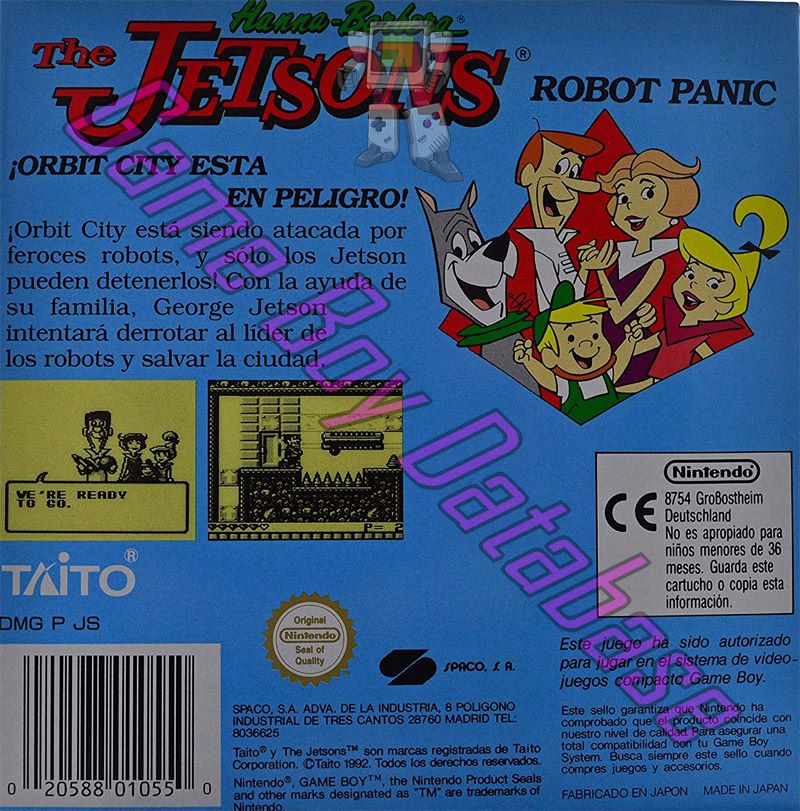 Jetsons Robot Panic (the) ESP Back of the box