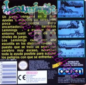 Lemmings ESP Back of the box