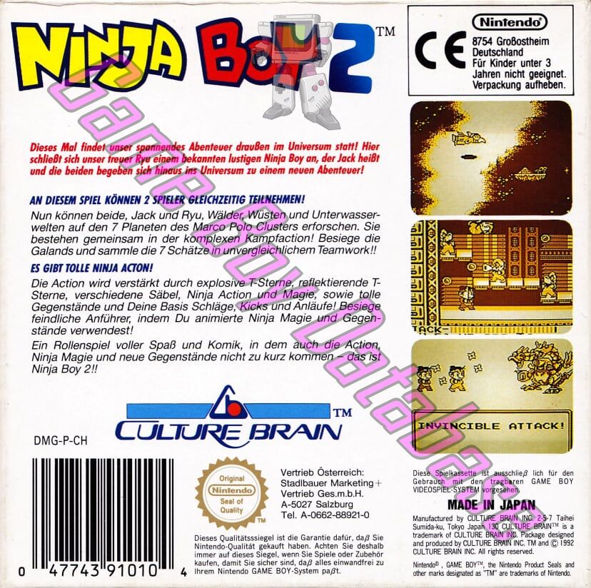 Ninja Boy 2 FRG Back of the box