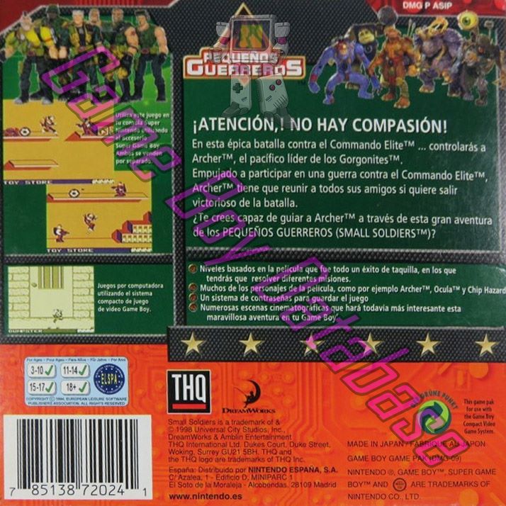 Pequeños Guerreros ESP Back of the box