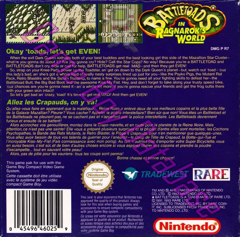 Battletoads in Ragnarok's World FAH Back of the box