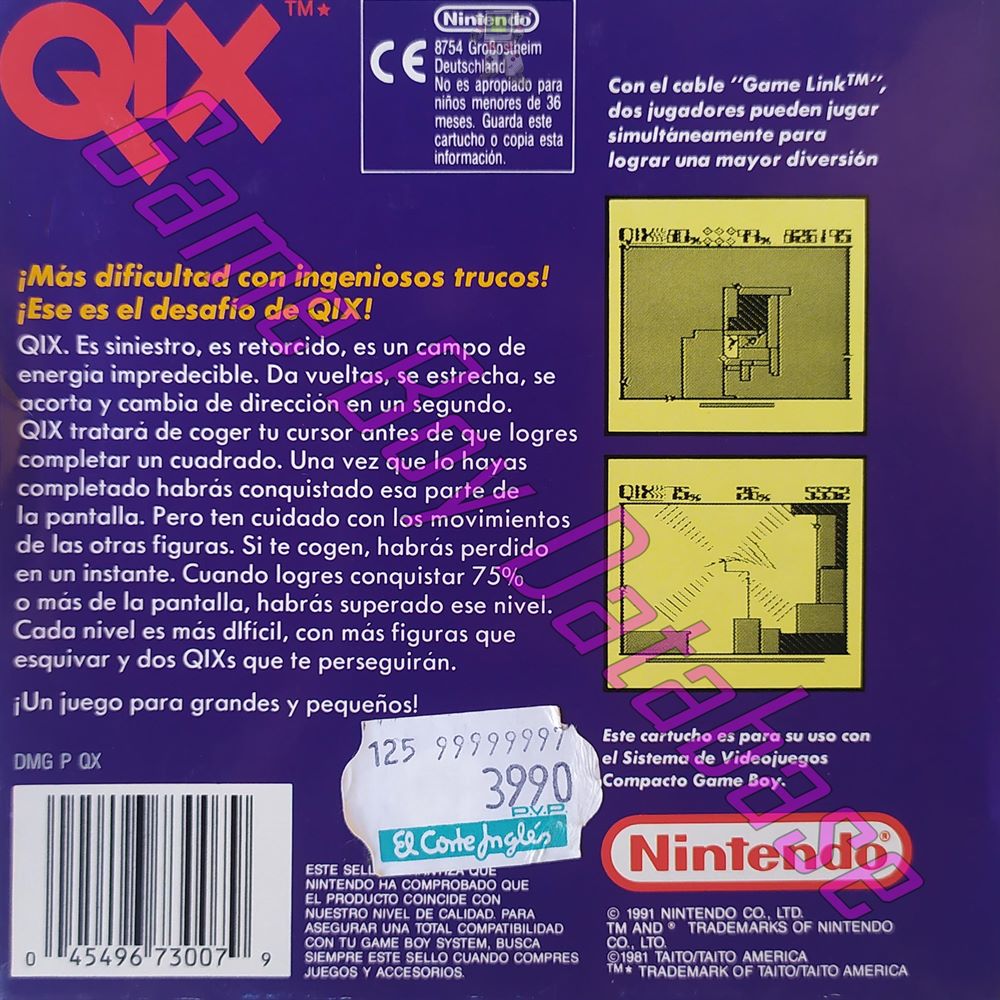 Qix ESP Back of the box