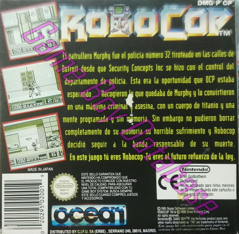 RoboCop ESP Back of the box