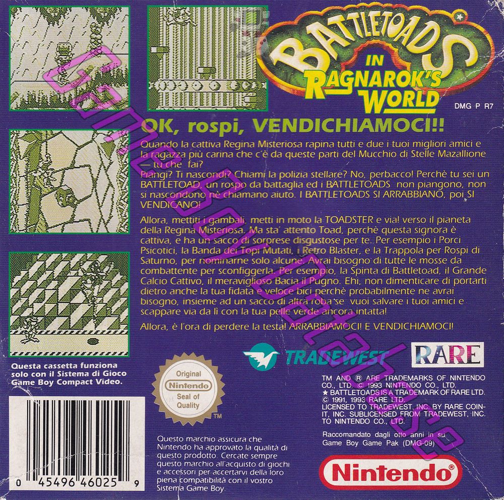 Battletoads in Ragnarok's World ITA-1 Back of the box