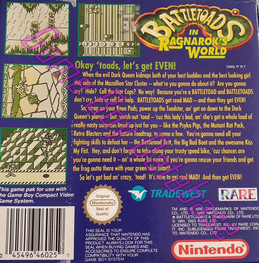 Battletoads in Ragnarok's World UKV Back of the box