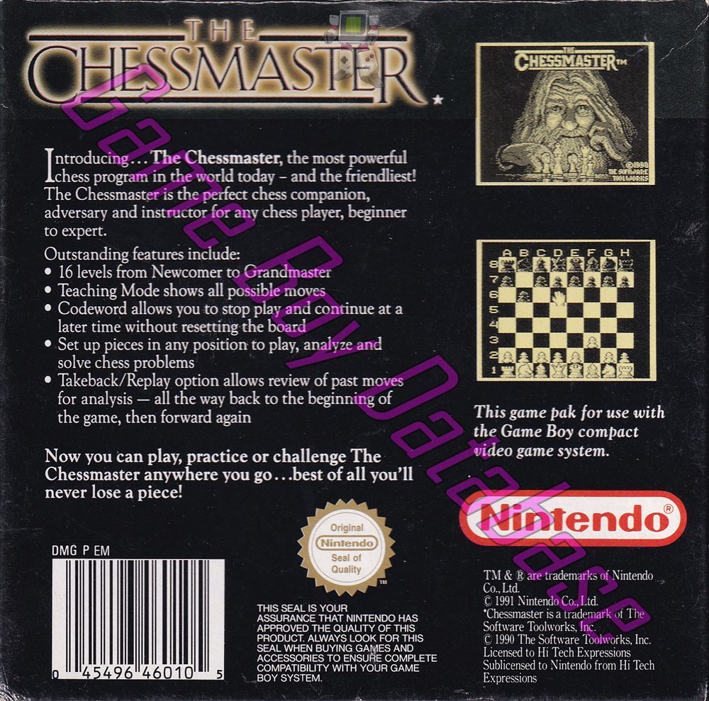 Chessmaster (the) AUS Back of the box