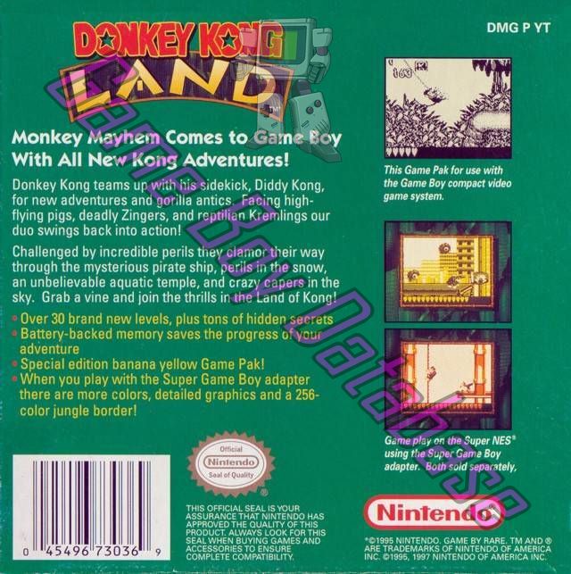 Donkey Kong Land USA-1 Back of the box