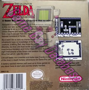 Legend of Zelda Link's Awakening (the) USA-1 Back of the box