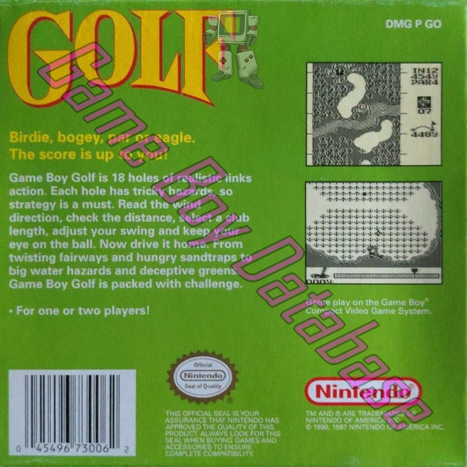 Golf USA-1 Back of the box