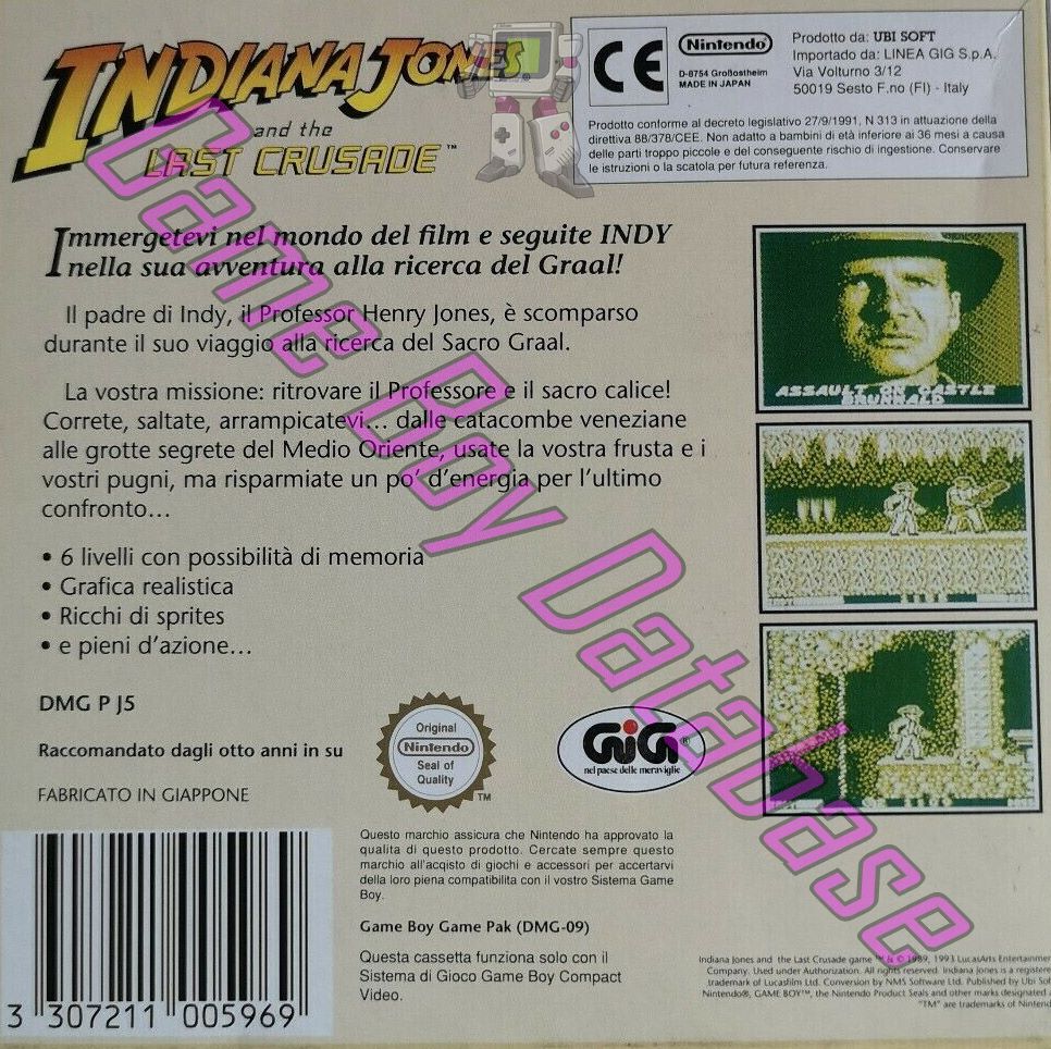 Indiana Jones e l'Ultima Crociata ITA Back of the box