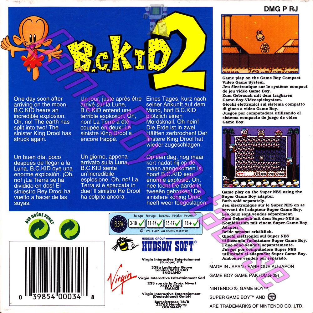 BC KID 2 EUR Back of the box