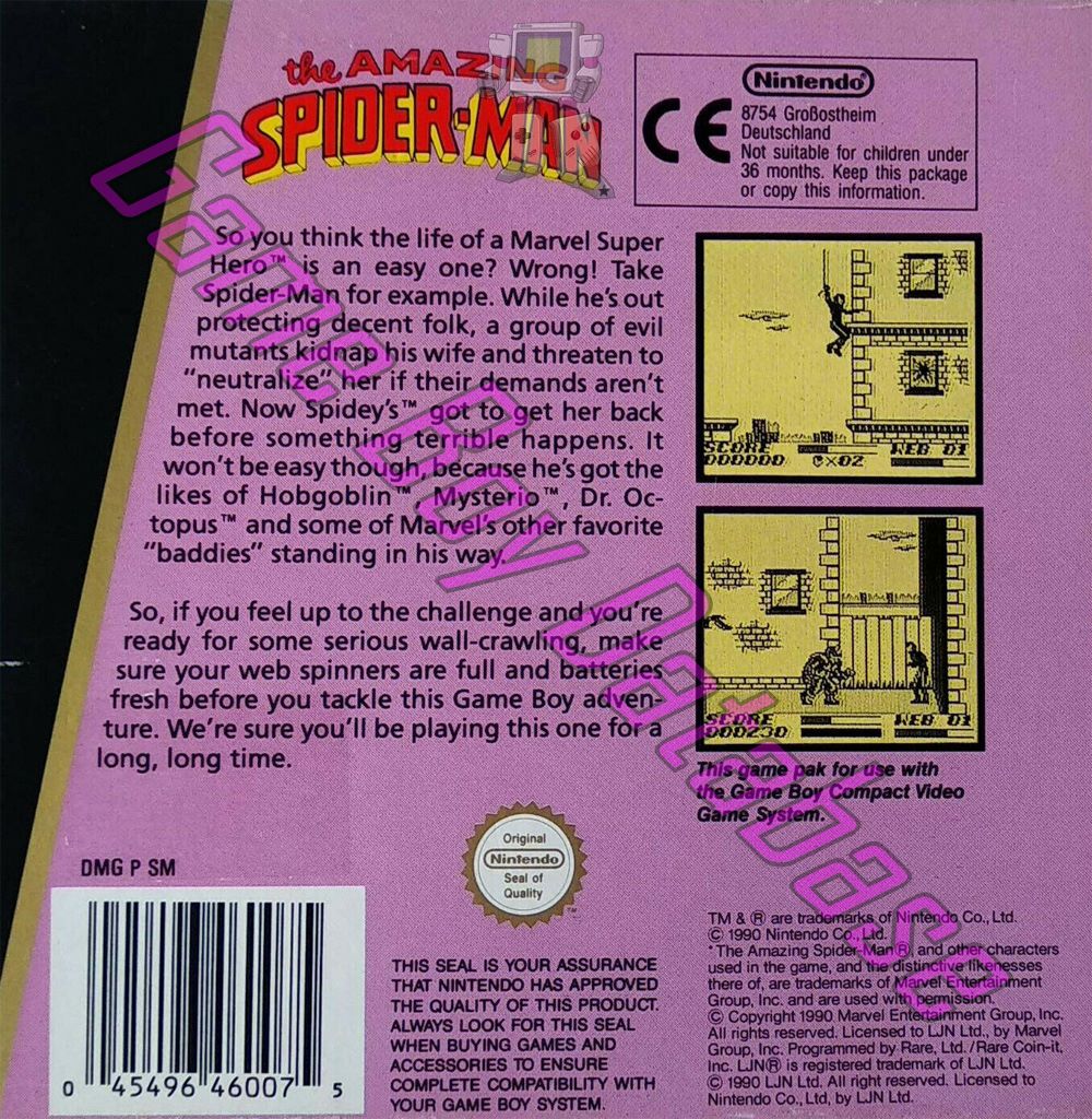 Amazing Spider-Man (the) UKV Back of the box