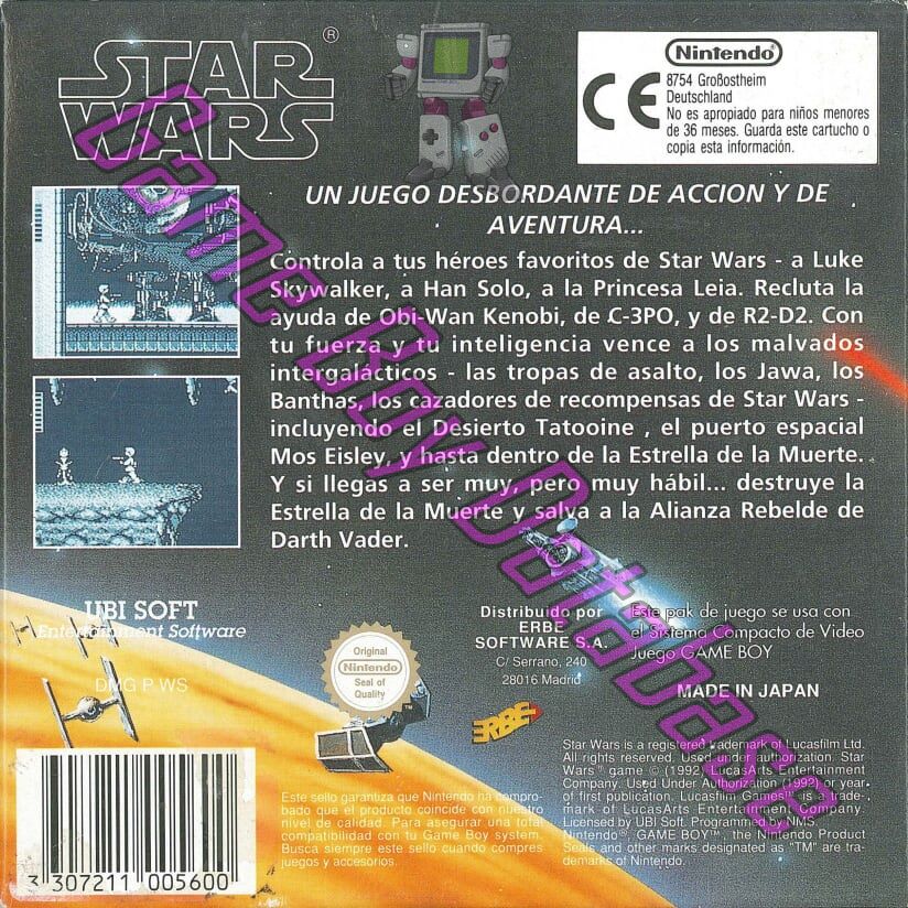 Star Wars ESP Back of the box