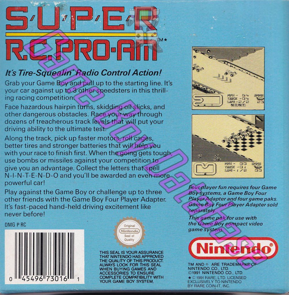 Super R.C. Pro-Am AUS Back of the box