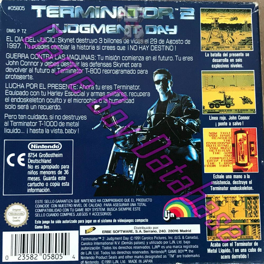 T2 Terminator 2 Judgment Day ESP Back of the box