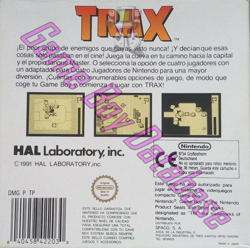 Trax ESP Back of the box