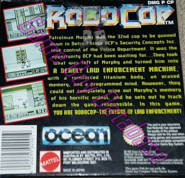 RoboCop AUS Back of the box