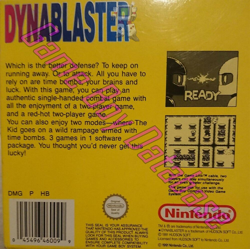 Dynablaster AUS Back of the box