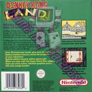 Donkey Kong Land SCN-1 Back of the box